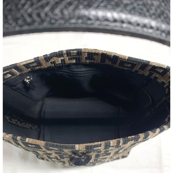 Longchamp Roseau Monogram Print Shoulder Bag Crossbody Black Tan – Hard to Find - Picture 9 of 14